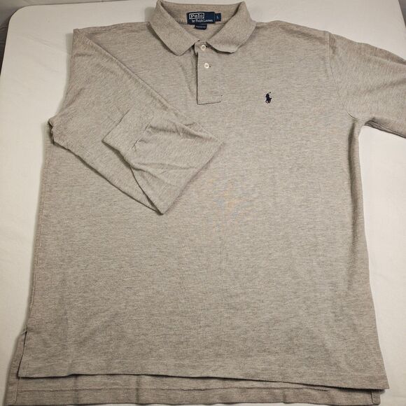 Vintage Late 90's Polo by Ralph Lauren 100% Pique Cotton Rugby Sweater US Size L - Picture 2 of 10